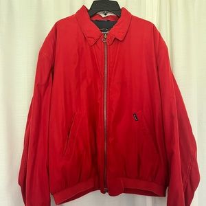 vintage red bomber jacket